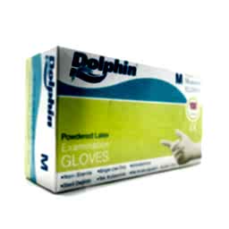Dolphin Lateks Pudralı Muayene Eldiveni M