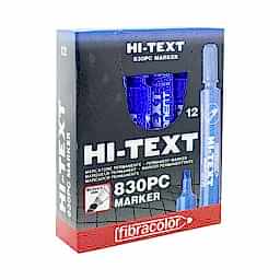 Hi-Text 830-PC Permanent Koli Kalemi Kesik Uçlu 12'li - Mavi