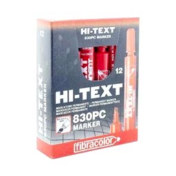 Hi-Text 830-PC Permanent Koli Kalemi Kesik Uçlu 12'li - Kırmızı