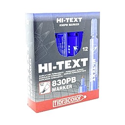 Hi-Text 830-PB Permanent Koli Kalemi Yuvarlak Uçlu 12'li - Mavi