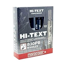 Hi-Text 830-PB Permanent Koli Kalemi Yuvarlak Uçlu 12'li - Siyah