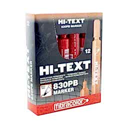Hi-Text 830-PB Permanent Koli Kalemi Yuvarlak Uçlu 12'li - Kırmızı