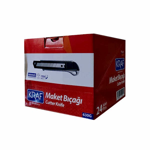 Kraf 630G Maket Bıçağı Geniş Metal Gövdeli 24 Adet